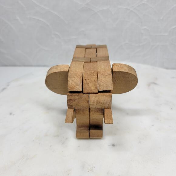 VTG Kumiki Wooden Elephant Interlocking 3D Puzzle Brain Teasers Japanese Signed - Picture 7 of 14